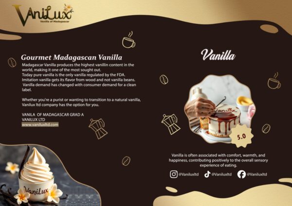 VANILUX Gourmet Madagascan Vanilla Pods Grade A ( 2 Pods )