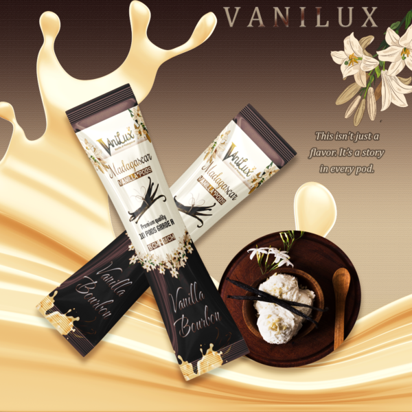 VaniLux 10 pods premium vanilla pods and Beans, long and dark, ideal for baking and cooking